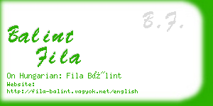 balint fila business card